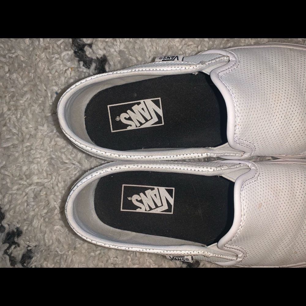 Perforated White Vans - Picture 4 of 4